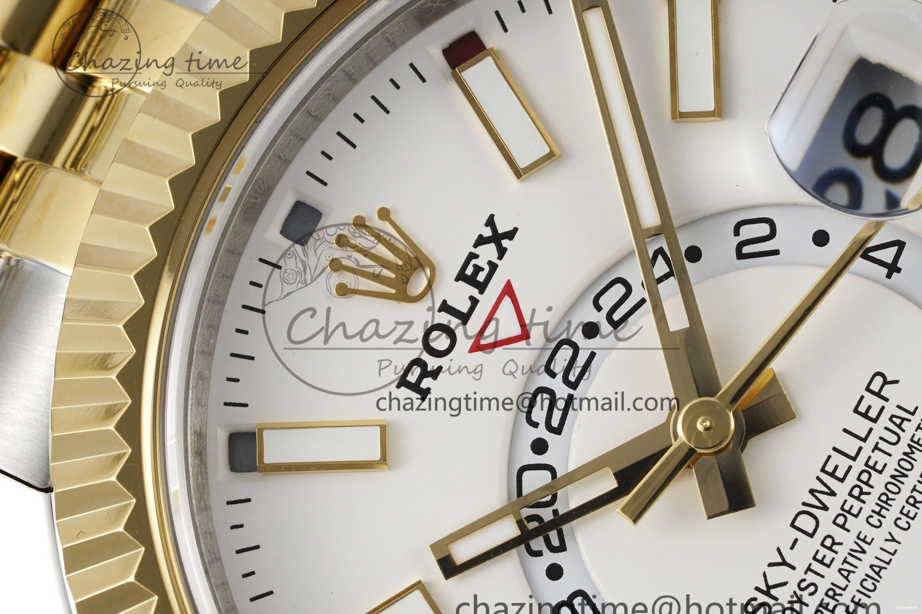 SS Jubilee on SS Best Noob Skydweller Dial White YG Edition A23J Bracelet YG 1230